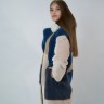 Пальто из шерсти мериноса цвет мол/беж/синий