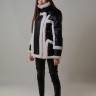 Куртка из шерсти мериноса комбинированная цвет черный/белый