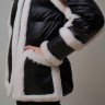 Куртка из шерсти мериноса комбинированная цвет черный/белый