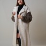Пальто из шерсти мериноса англ. ворот цвет белый/шоколад