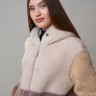 Пальто из шерсти мериноса с капюшоном цвет пыльная роза/беж/мол