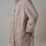 Пальто женское из меха норки "Паркет" ворот стойка  цвет пудра дл.100