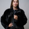 Пальто женское из меха норки импорт "Прадо" ворот стойка цвет черный дл. 110
