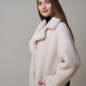 Пальто женское из шерси мериноса с принтом на спине цвет белый