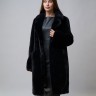 Пальто женское из меха норки импорт "Прямая" англ. ворот цвет чернильный дл.100