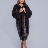 Пальто женское из меха норки импорт "Поперечка" англ. ворот цвет инфинити  дл. 100