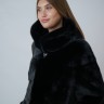 Пальто женское из меха норки с капюшоном баллон цвет черный 105*130/52